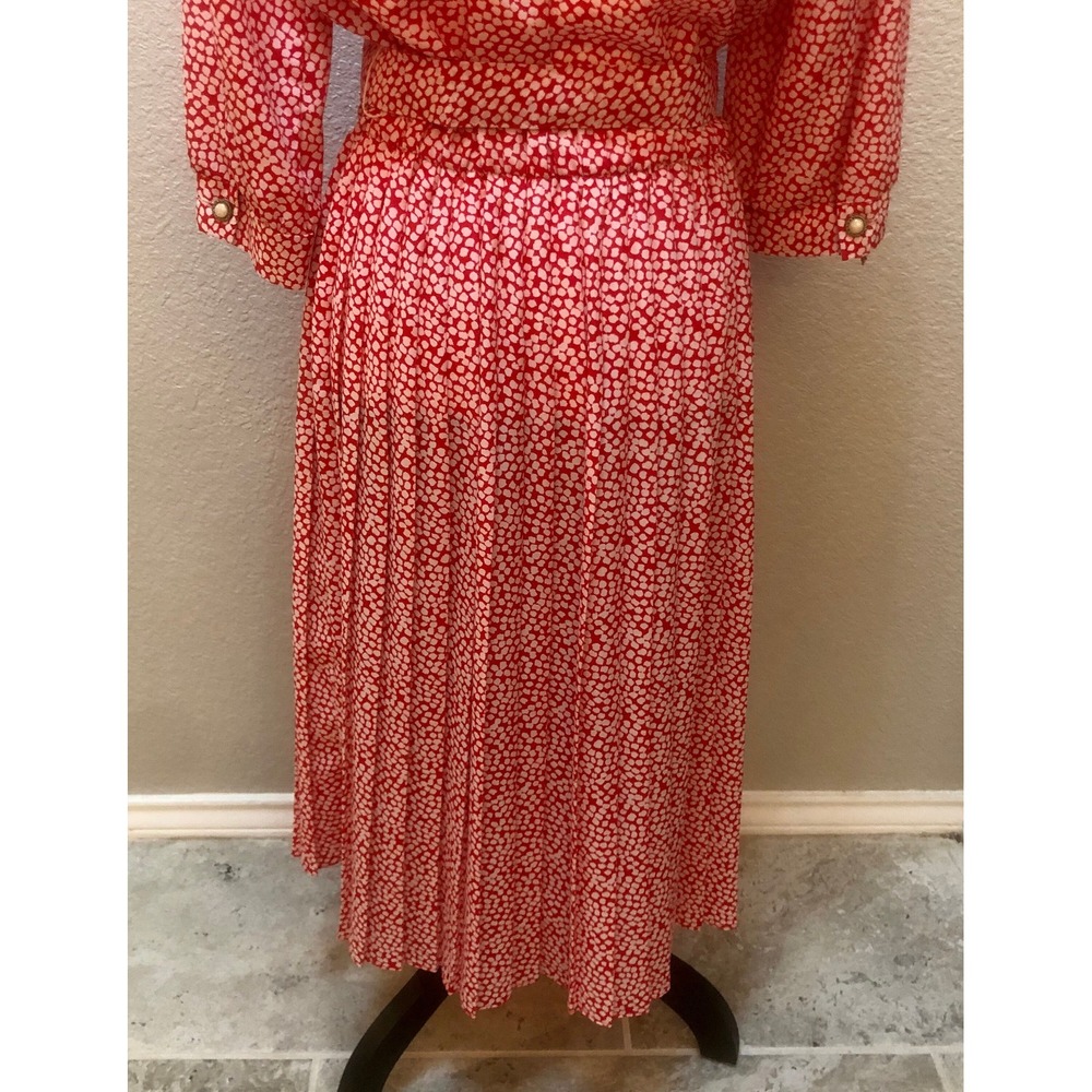 Brell Originals Dress Womens 10 80s Polka Dot Light Weight Red and White Retro - Picture 7 of 10